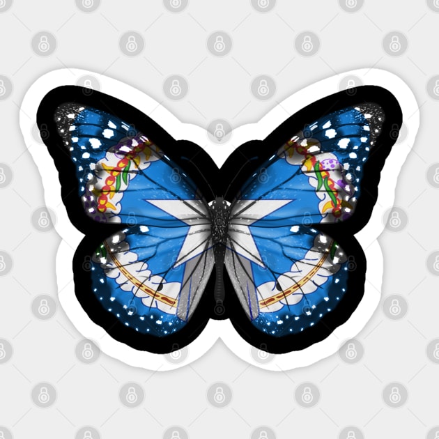 Northern Marianan Flag  Butterfly - Gift for Northern Marianan From Northern Mariana Islands Sticker by Country Flags